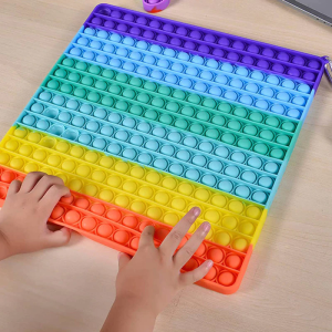 Nagy Pop It stresszoldó játék / buborékpukkantó szilikon / fejlesztő társasjáték - négyszögletes, 256 buborékkal | Rubik kocka