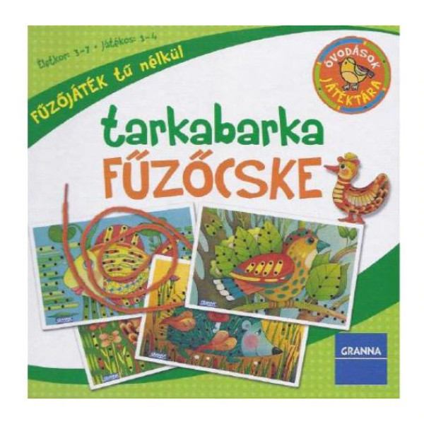 Óvodások játéktára Tarkabarka fűzőcske (Új kiadás), magyar nyelvű társasjáték | Rubik kocka