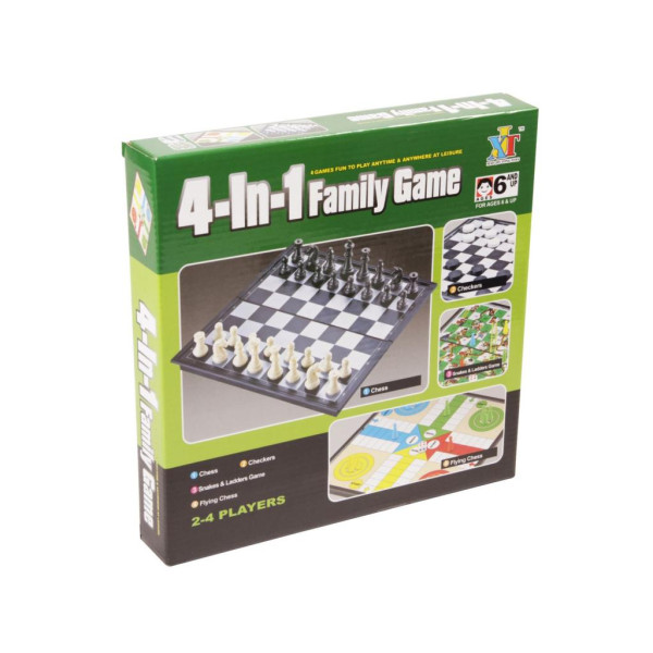 4IN1 társasjáték (sakk, dáma, ki nevet a végén, létrák és kígyók) | Rubik kocka