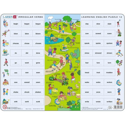 Larsen maxi puzzle 54 db-os Tanuljunk angolul! - Rendhagyó igék 2 EN12